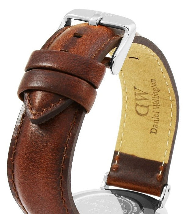 Shop Authentic Daniel Wellington St Mawes White Dial Brown Leather Strap Watch For Men - DW00100052 - Luxxuri
