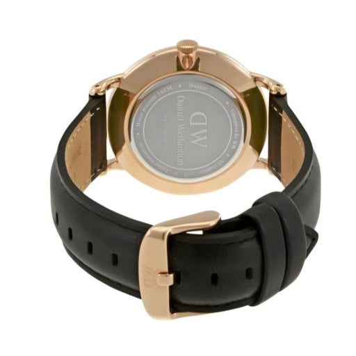 Shop Authentic Daniel Wellington Classic Sheffield White Dial Black Leather Strap Watch For Men - DW00100084 - Luxxuri