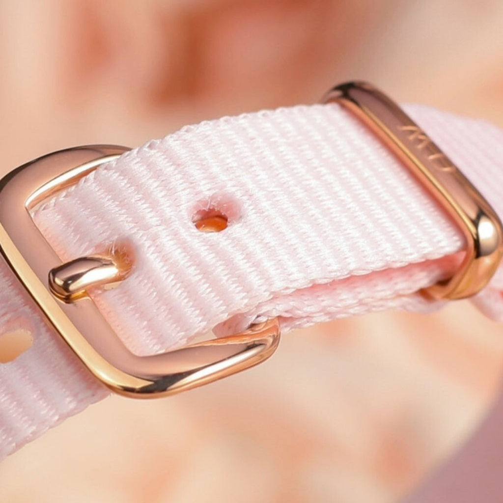 Shop Authentic Daniel Wellington Petite Mother of Pearl Pink Dial Pink Nylon Strap Watch For Women - DW00100512 - Luxxuri