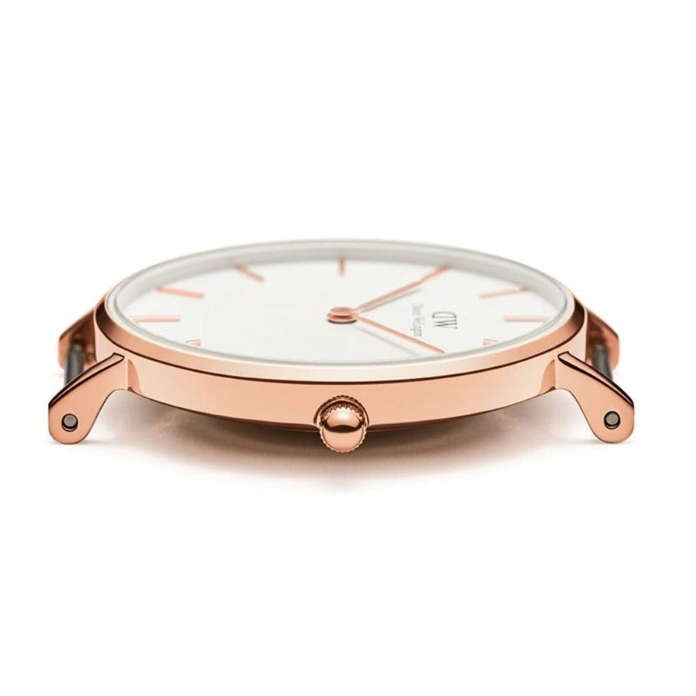 Shop Authentic Daniel Wellington Classic Petite Dover White Dial White Nylon Strap Watch For Women - DW00100311 - Luxxuri