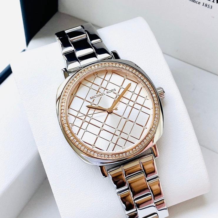 Shop Authentic Michael Kors Nia Quartz Silver Dial Silver Steel Strap Watch For Women - MK3988 - Luxxuri