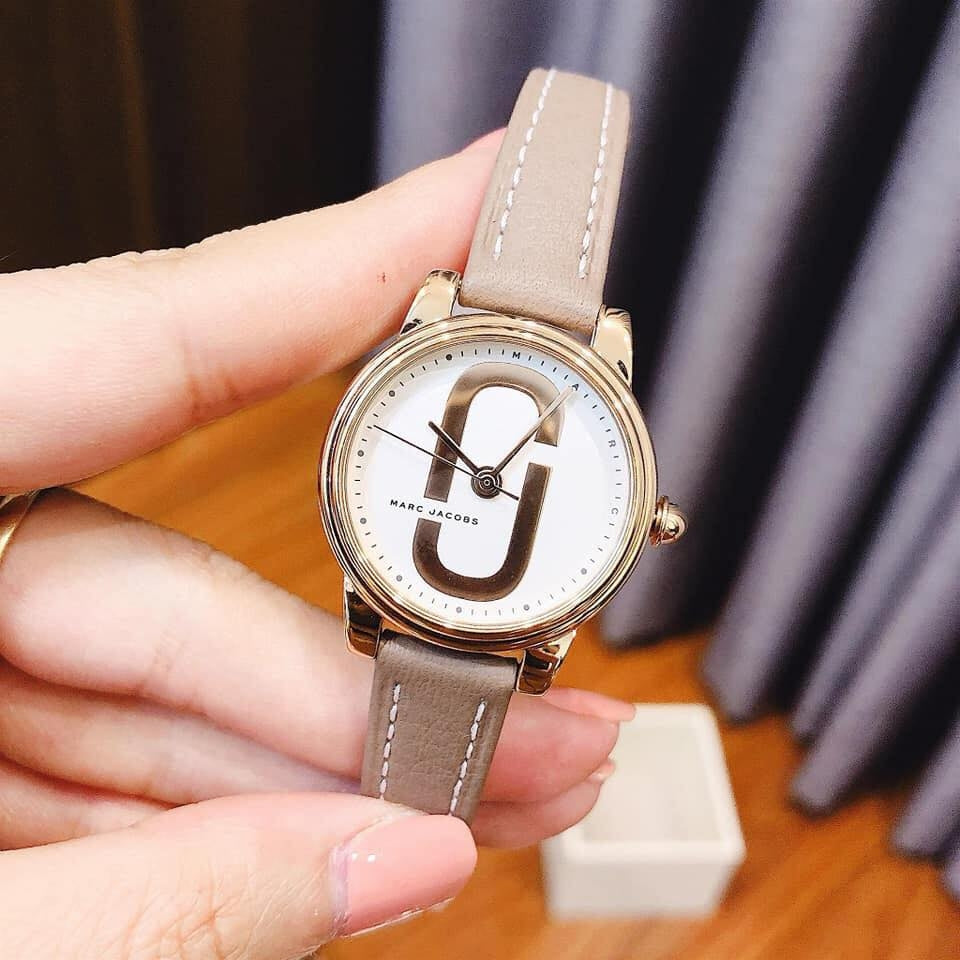 Shop Authentic Marc Jacobs Corie White Dial Brown Leather Strap Watch for Women - MJ1581 - Luxxuri