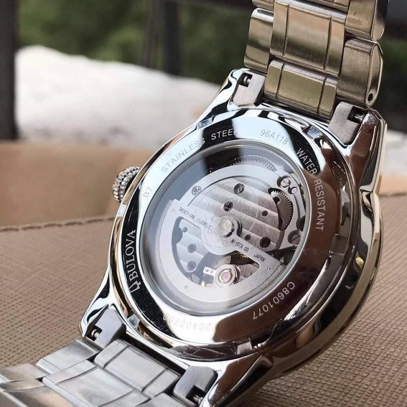 Shop Authentic Bulova BVA Series Dual Aperture Silver Dial Silver Steel Strap Watch for Men - 96A118 - Luxxuri