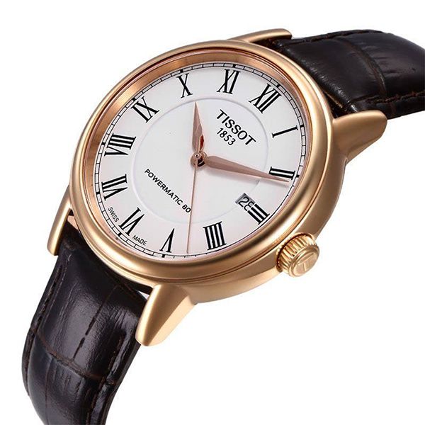 Shop Authentic Tissot T Classic Carson Powermatic 80 White Dial Brown Leather Strap Watch for Men - T085.407.36.013.00 - Luxxuri