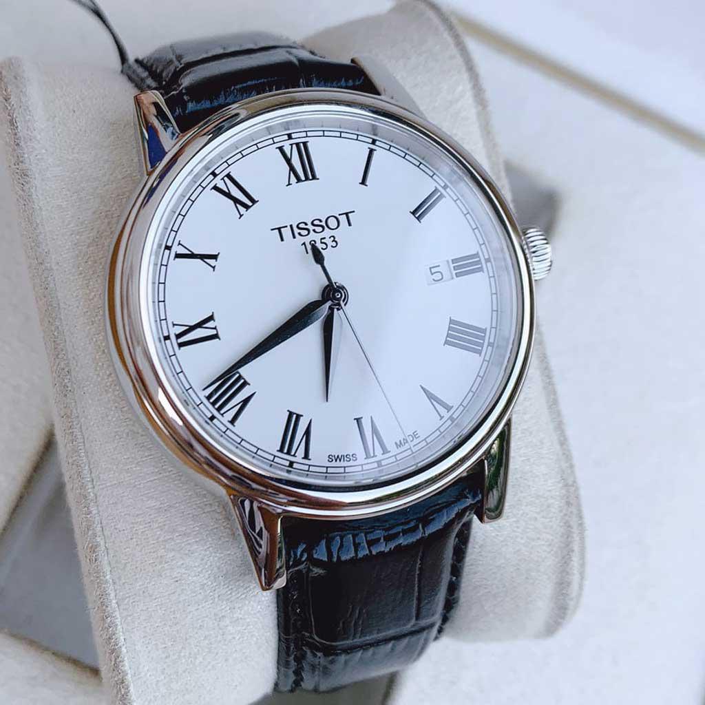 Shop Authentic Tissot T Classic Carson White Dial Black Leather Strap Watch for Men - T085.410.16.013.00 - Luxxuri