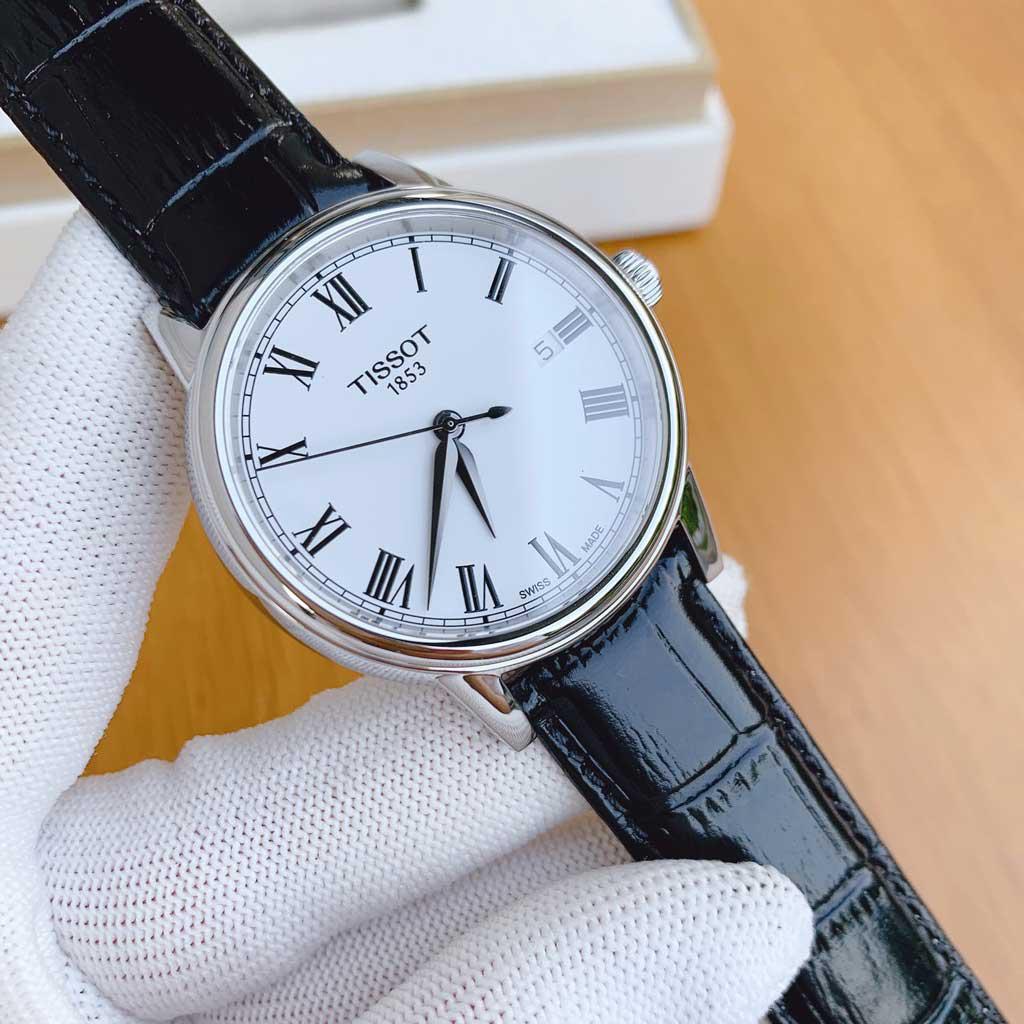 Shop Authentic Tissot T Classic Carson White Dial Black Leather Strap Watch for Men - T085.410.16.013.00 - Luxxuri