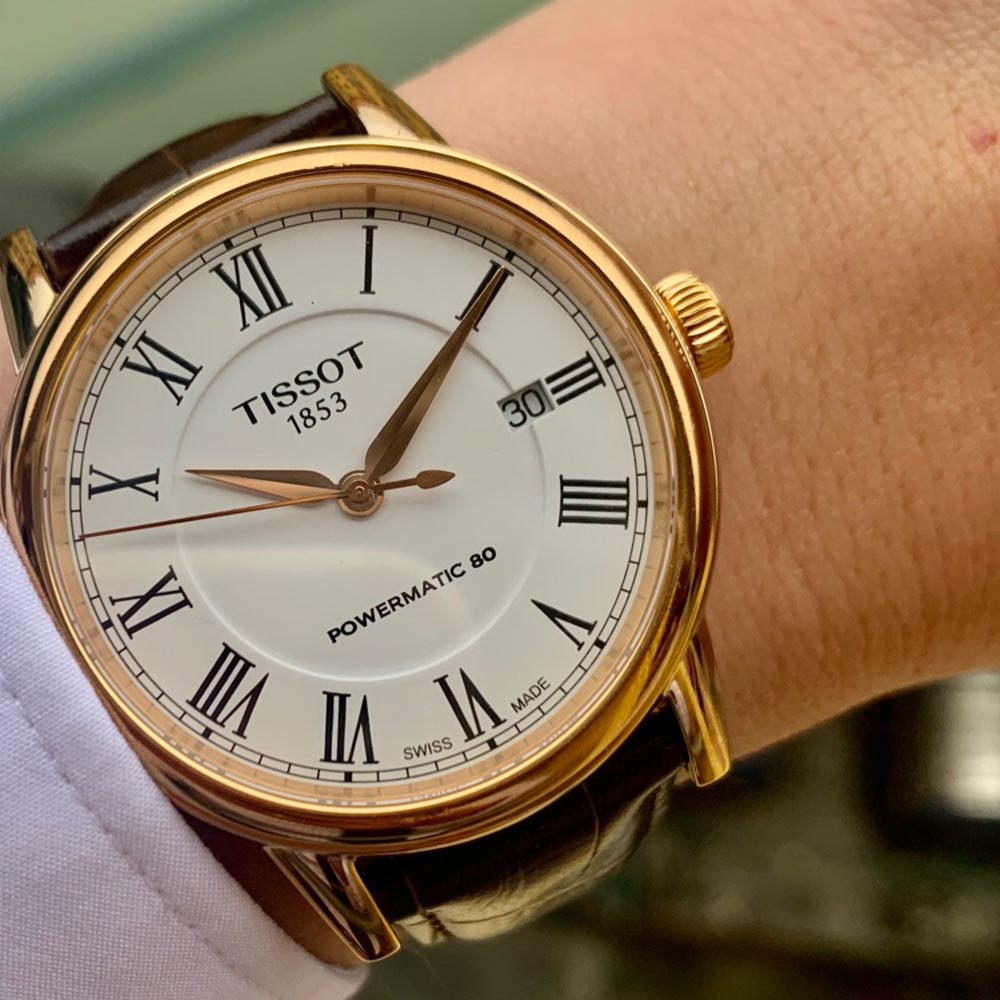 Shop Authentic Tissot T Classic Carson Powermatic 80 White Dial Brown Leather Strap Watch for Men - T085.407.36.013.00 - Luxxuri