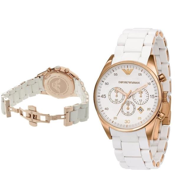 Shop Authentic Emporio Armani Sportivo Silver Dial White Silicone Strap Watch For Women - AR5920 - Luxxuri