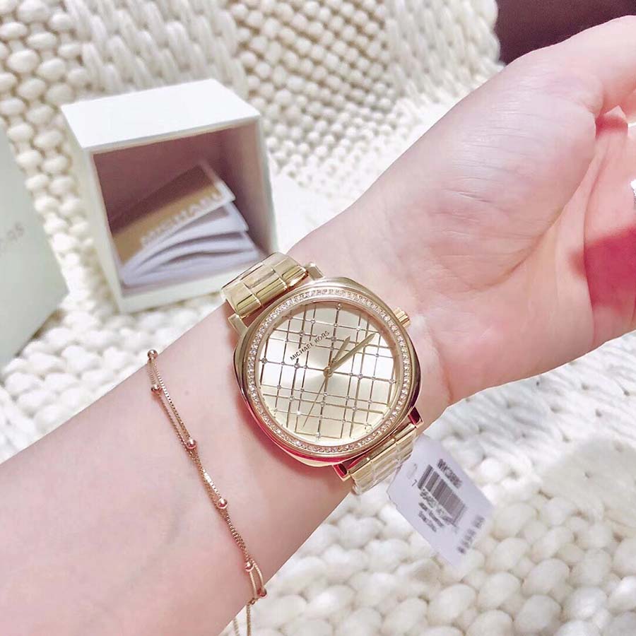 Shop Authentic Michael Kors Nia Quartz Gold Dial Gold Steel Strap Watch For Women - MK3989 - Luxxuri