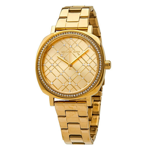 Shop Authentic Michael Kors Nia Quartz Gold Dial Gold Steel Strap Watch For Women - MK3989 - Luxxuri