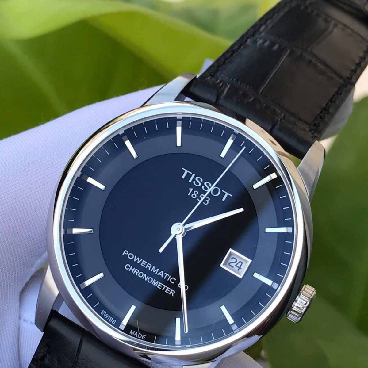 Shop Authentic Tissot T Classic Luxury Powermatic 80 Black Dial Black Leather Strap Watch For Men - T086.408.16.051.00 - Luxxuri