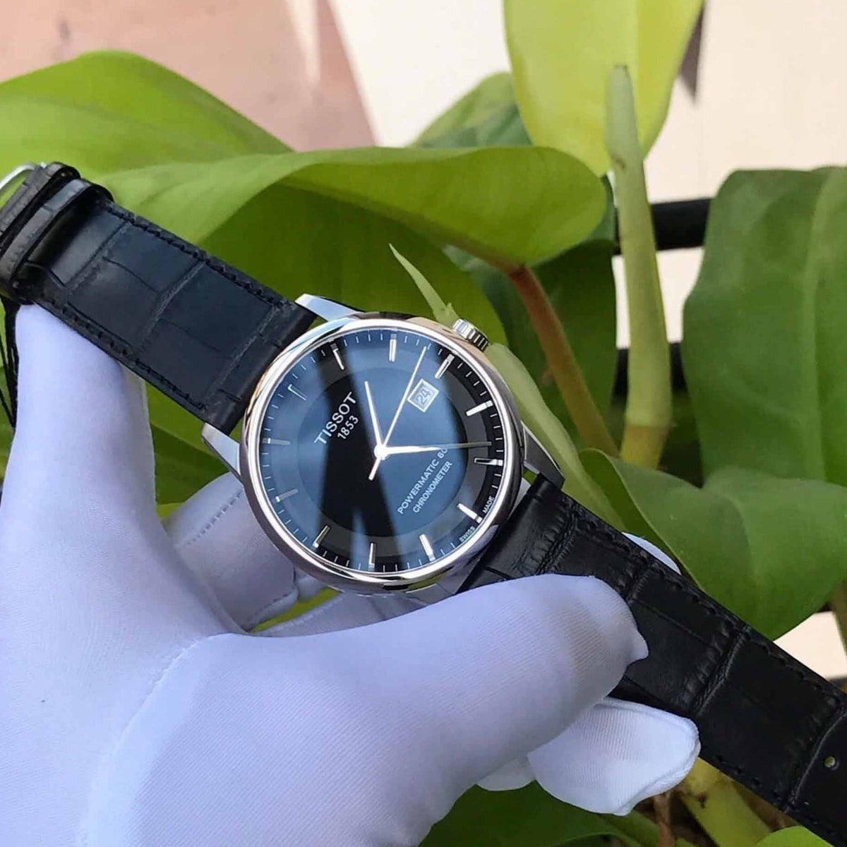 Shop Authentic Tissot T Classic Luxury Powermatic 80 Black Dial Black Leather Strap Watch For Men - T086.408.16.051.00 - Luxxuri