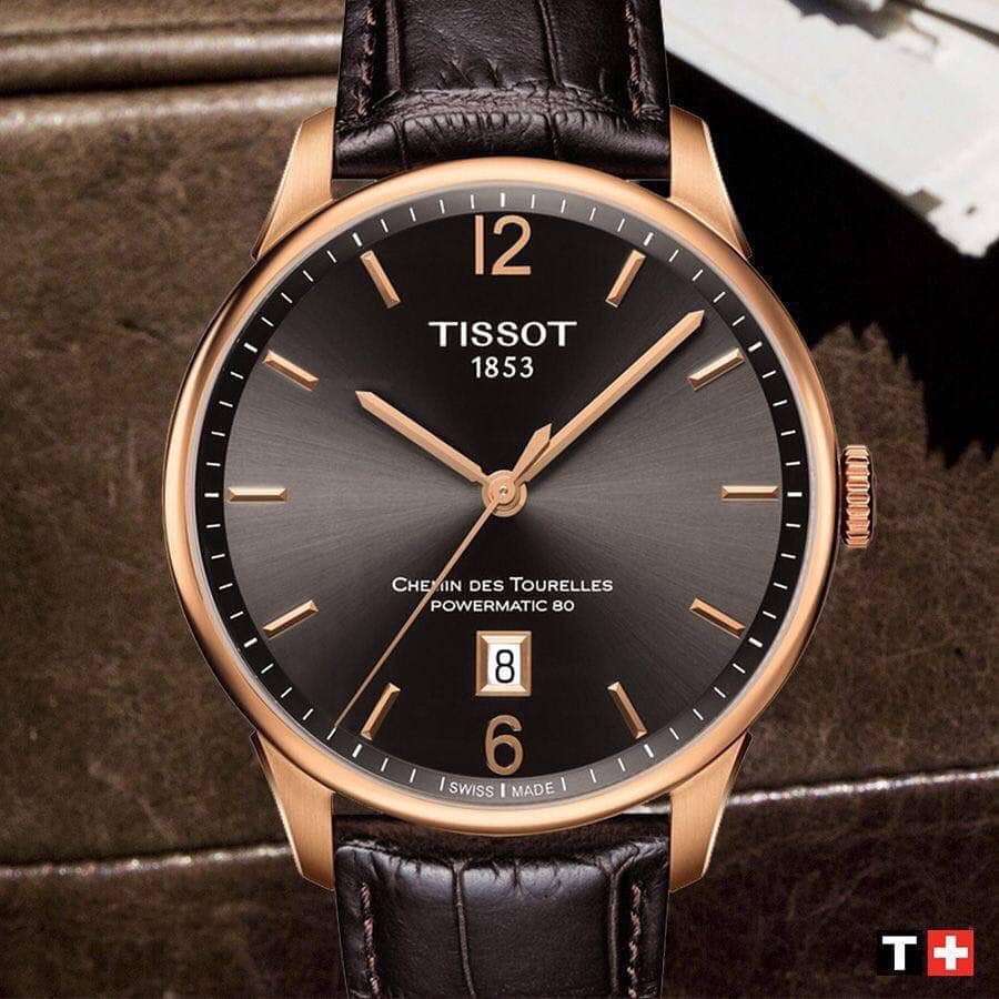 Shop Authentic Tissot T Classic Chemin Des Tourelles Powermatic 80 Brown Dial Brown Leather Strap Watch for Men - T099.407.36.447.00 - Luxxuri