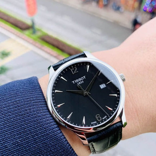 Shop Authentic Tissot T Classic Tradition Black Dial Black Leather Strap Watch For Men - T063.610.16.057.00 - Luxxuri