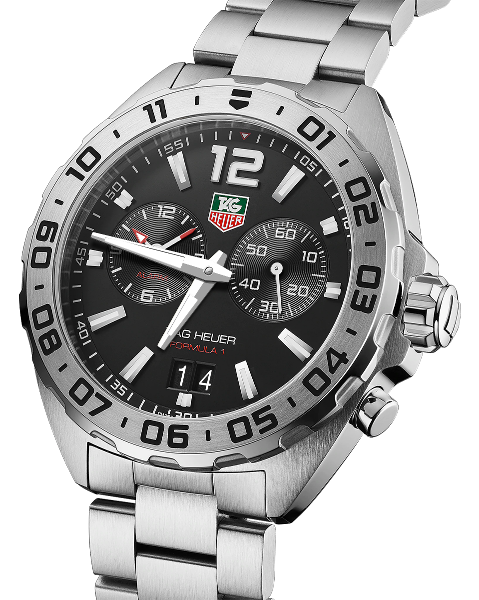 Shop Authentic Tag Heuer Formula 1 Black Dial Silver Steel Strap Watch for Men - WAZ111A.BA0875 - Luxxuri