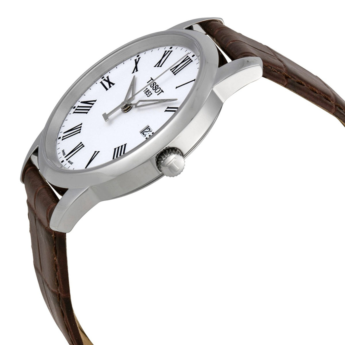 Shop Authentic Tissot T Classic Dream White Dial Brown Leather Strap Watch for Men - T033.410.16.013.01 - Luxxuri