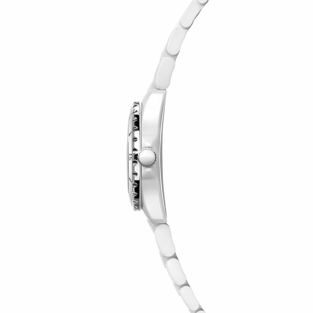 Shop Authentic Chanel J12 Diamonds Quartz Ceramic White Dial White Steel Strap Watch for Women - J12 H2422 - Luxxuri