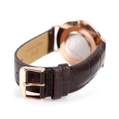 Shop Authentic Daniel Wellington Classic York White Dial Brown Leather Strap Watch For Men - DW00100011 - Luxxuri