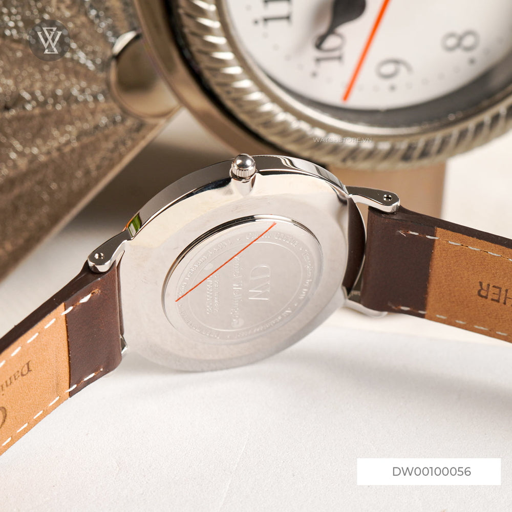Shop Authentic Daniel Wellington Classic Bristol White Dial Brown Leather Strap Watch For Women - DW00100056 - Luxxuri