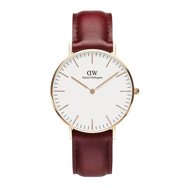 Shop Authentic Daniel Wellington Classic Suffolk White Dial Brown Leather Strap Watch For Men - DW00100122 - Luxxuri