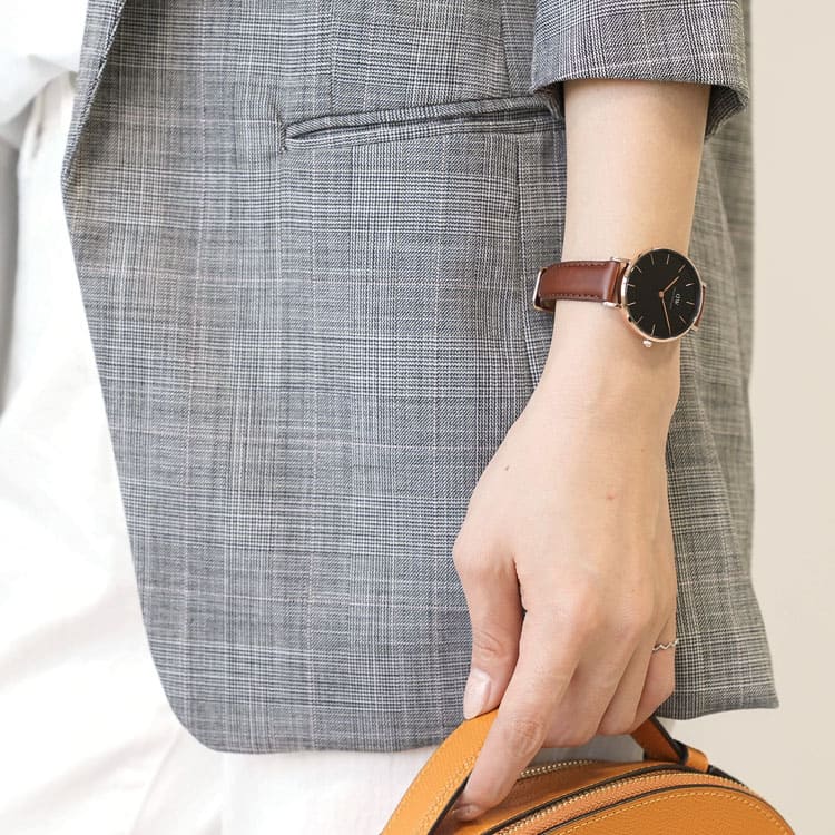 Shop Authentic Daniel Wellington Petite St Mawes Black Dial Brown Leather Strap Watch For Women - DW00100169 - Luxxuri