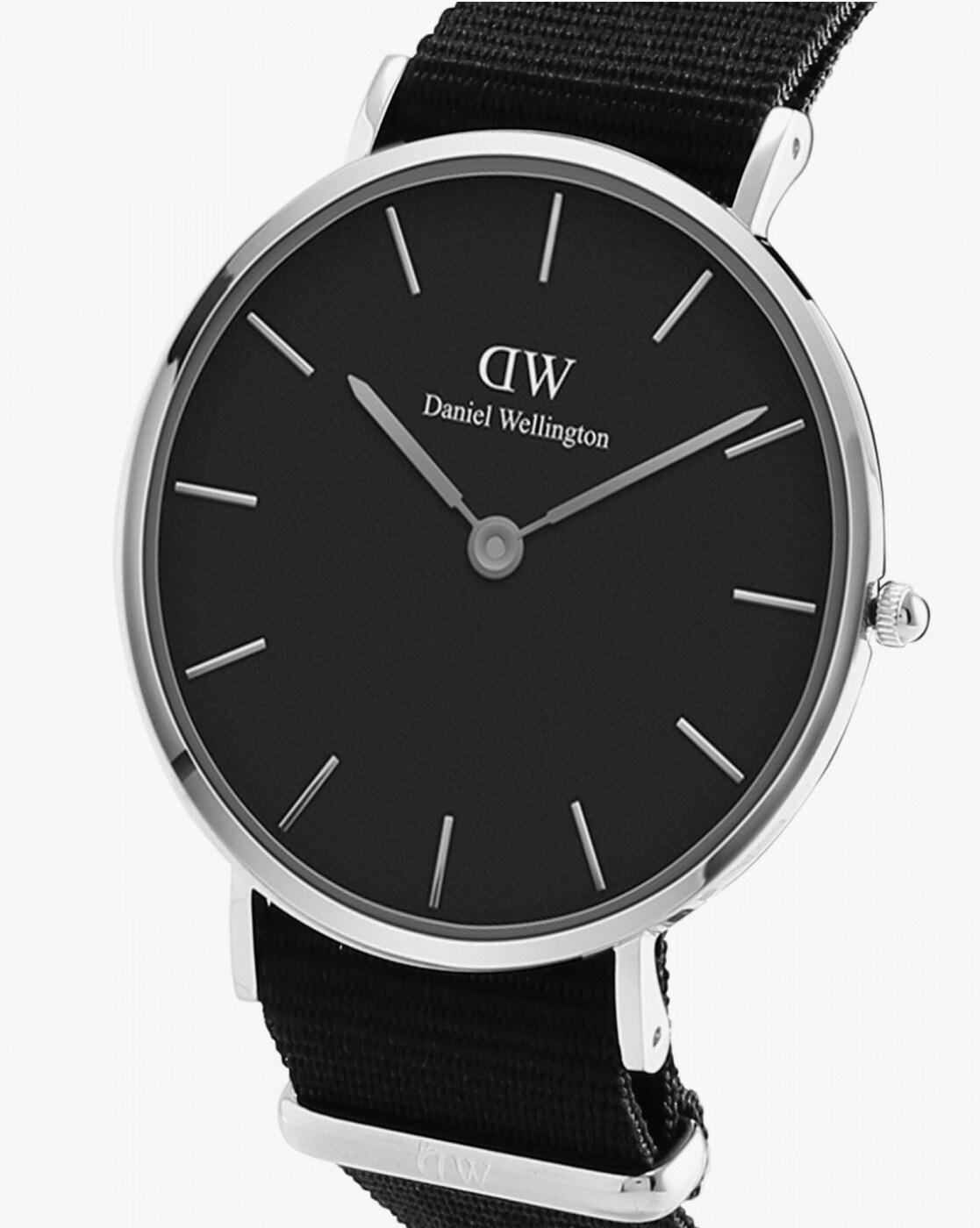 Shop Authentic Daniel Wellington Petite Cornwall Black Dial Black Nylon Strap Watch For Women - DW00100248 - Luxxuri