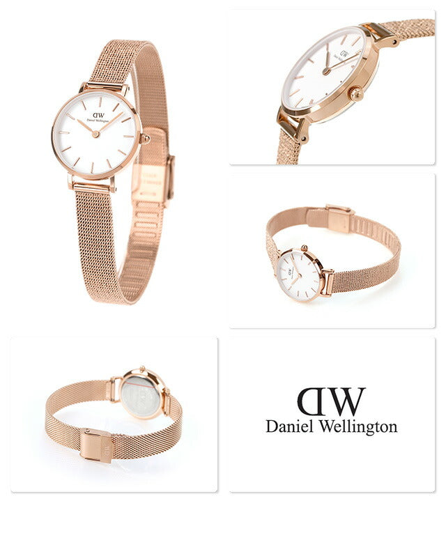 Shop Authentic Daniel Wellington Petite Pressed Melrose White Dial Gold Mesh Bracelet Watch For Women - DW00100447 - Luxxuri