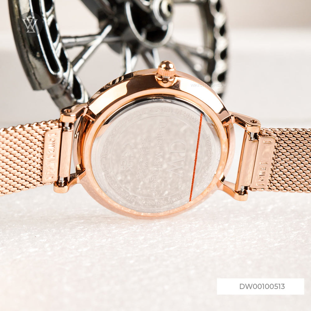 Shop Authentic Daniel Wellington Petite Melrose Mother of Pearl Pink Dial Pink Mesh Strap Watch For Women - DW00100513 - Luxxuri