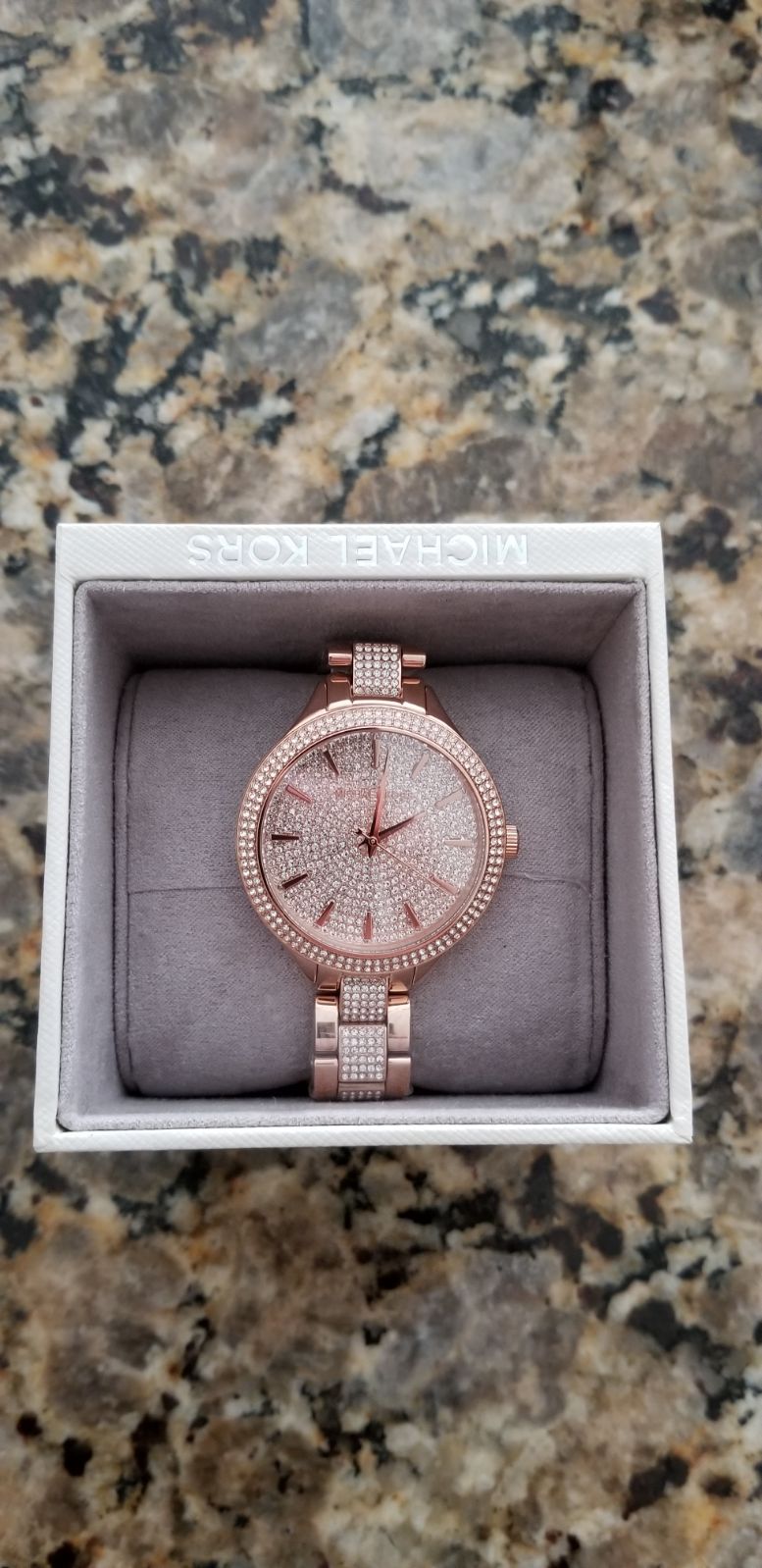 Shop Authentic Michael Kors Crystals Pavé Rose Gold Dial Rose Gold Steel Strap Watch for Women - MK3799 - Luxxuri