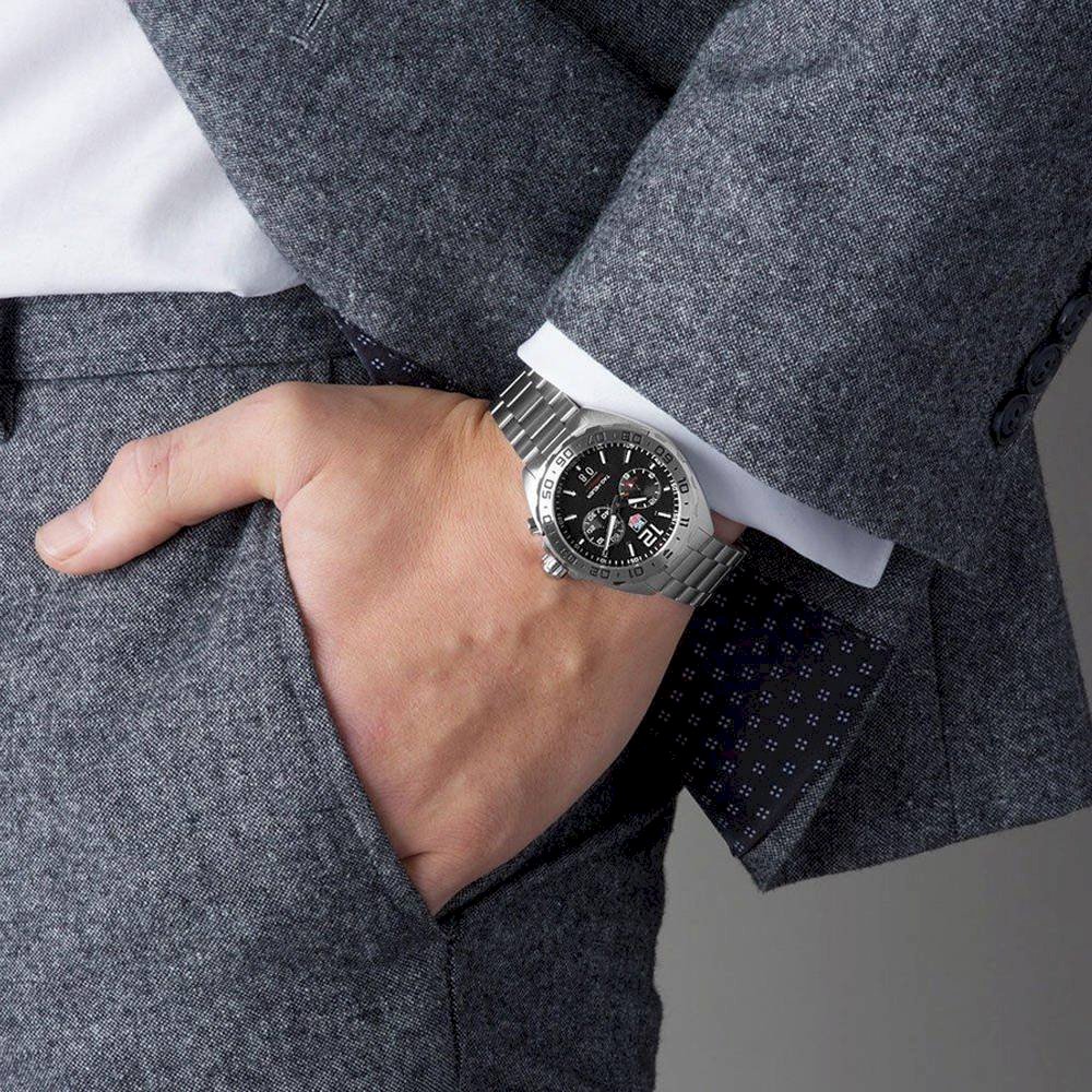Shop Authentic Tag Heuer Formula 1 Black Dial Silver Steel Strap Watch for Men - WAZ111A.BA0875 - Luxxuri