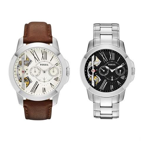 Shop Authentic Fossil Grant Twist Multi-Function White Dial Brown Leather Strap Watch for Men - ME1144 - Luxxuri