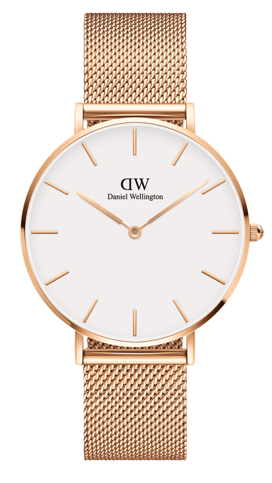 Shop Authentic Daniel Wellington Petite Melrose White Dial Rose Gold Mesh Strap Watch For Women - DW00100305 - Luxxuri