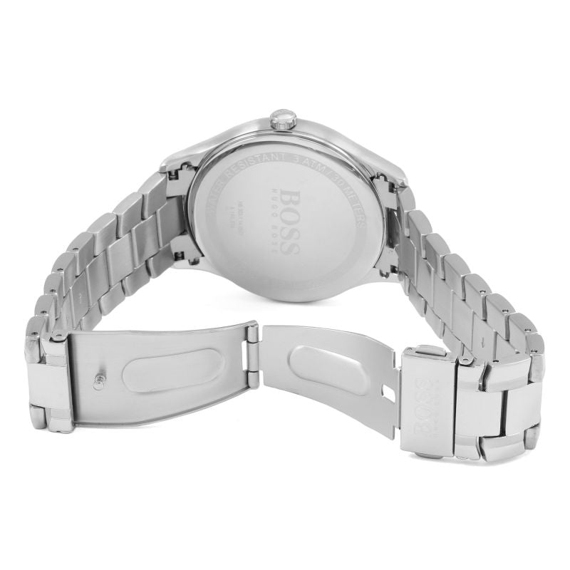 Shop Authentic Hugo Boss Governer Blue Dial Silver Steel Strap Watch for Men - 1513487 - Luxxuri