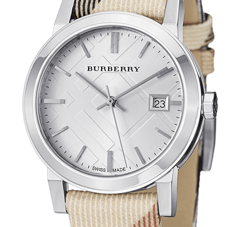 Shop Authentic Burberry The City White Dial Brown Leather Strap Watch for Women - BU9113 - Luxxuri