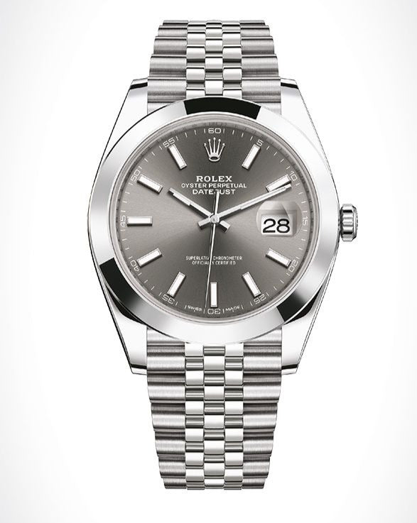 Shop Authentic Rolex Datejust 41 Oyster Grey Dial Silver Oystersteel Bracelet Watch for Men - M126300-0008 - Luxxuri