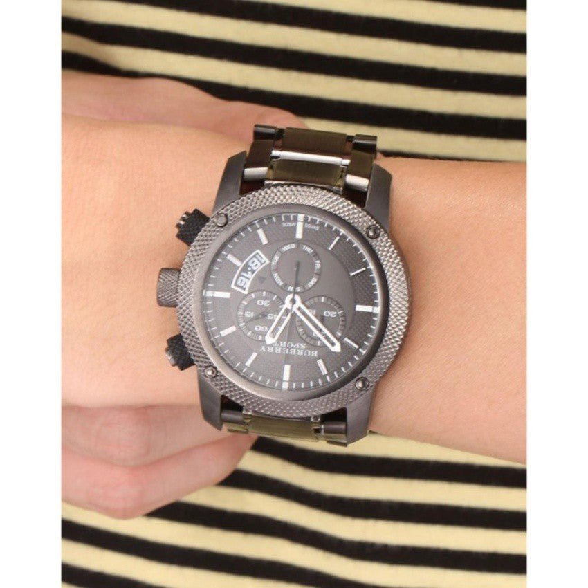 Shop Authentic Burberry Chrono Sport Brown Dial Brown Steel Strap Watch for Men - BU7716 - Luxxuri