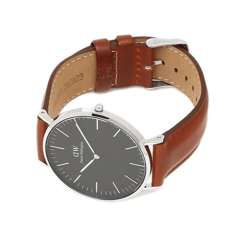 Shop Authentic Daniel Wellington Classic St Mawes Black Dial Brown Leather Strap Watch For Men - DW00100130 - Luxxuri