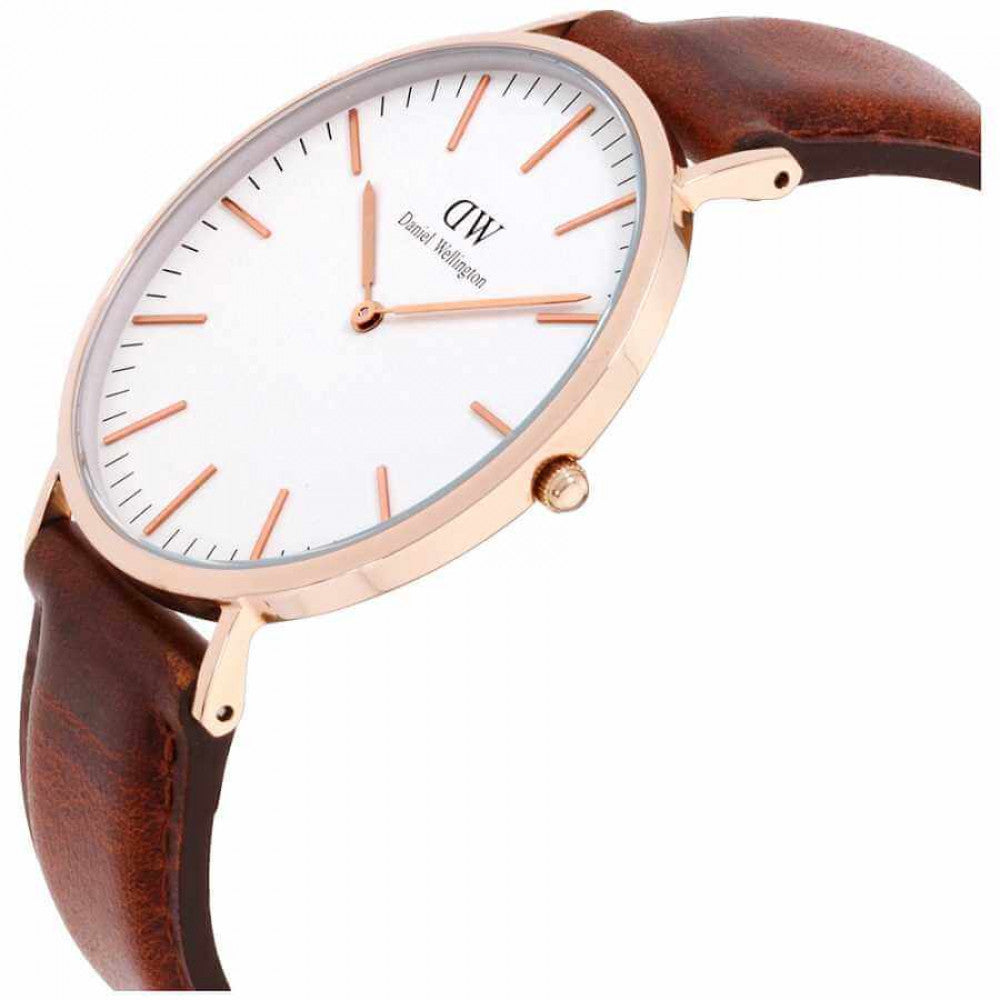 Shop Authentic Daniel Wellington Classic St Mawes White Dial Brown Leather Strap Watch For Men - DW00100006 - Luxxuri