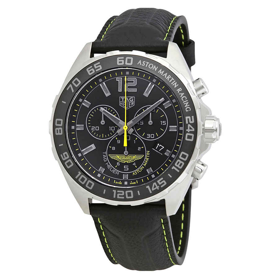Shop Authentic Tag Heuer Formula 1 Aston Martin Black Dial Black Leather Strap Watch for Men - CAZ101P.FC8245 - Luxxuri
