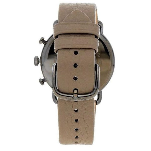 Shop Authentic Emporio Armani Aviator Chronograph Quartz Grey Dial Beige Leather Strap Watch For Men - AR11107 - Luxxuri