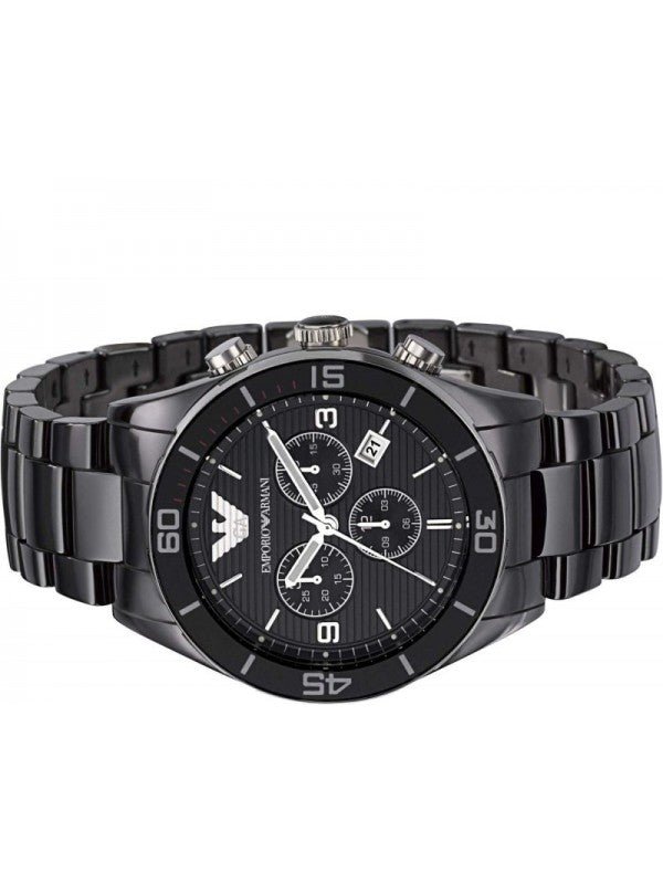Shop Authentic Emporio Armani Black Ceramic Chronograph Black Dial Watch For Men - AR1421 - Luxxuri