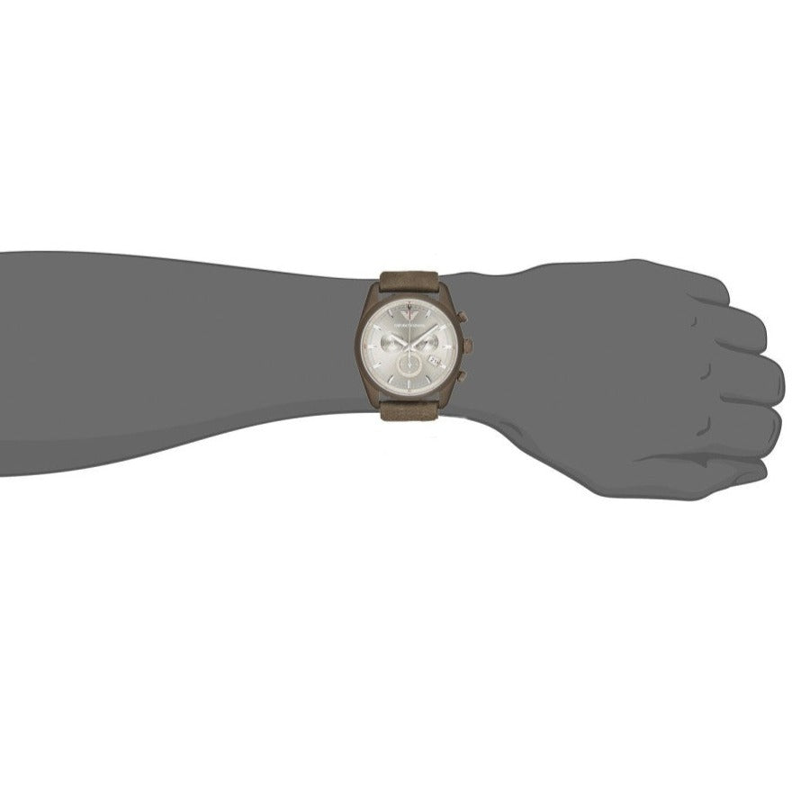 Shop Authentic Emporio Armani Sportivo Chronograph Silver Dial Brown Leather Strap Watch For Men - AR6076 - Luxxuri
