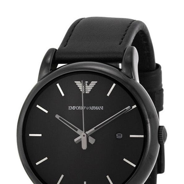 Shop Authentic Emporio Armani Classic Black Dial Black Leather Strap Watch For Men - AR1732 - Luxxuri