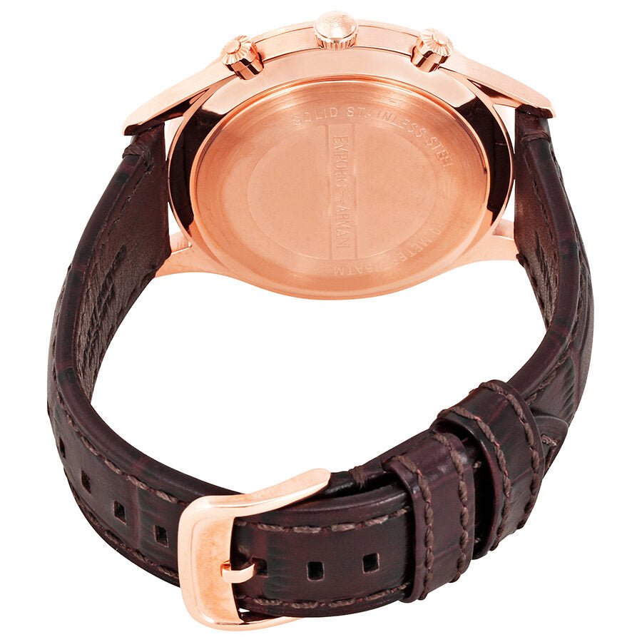 Shop Authentic Emporio Armani Classic Chronograph Burgundy Dial Brown Leather Strap Watch For Men - AR1890 - Luxxuri