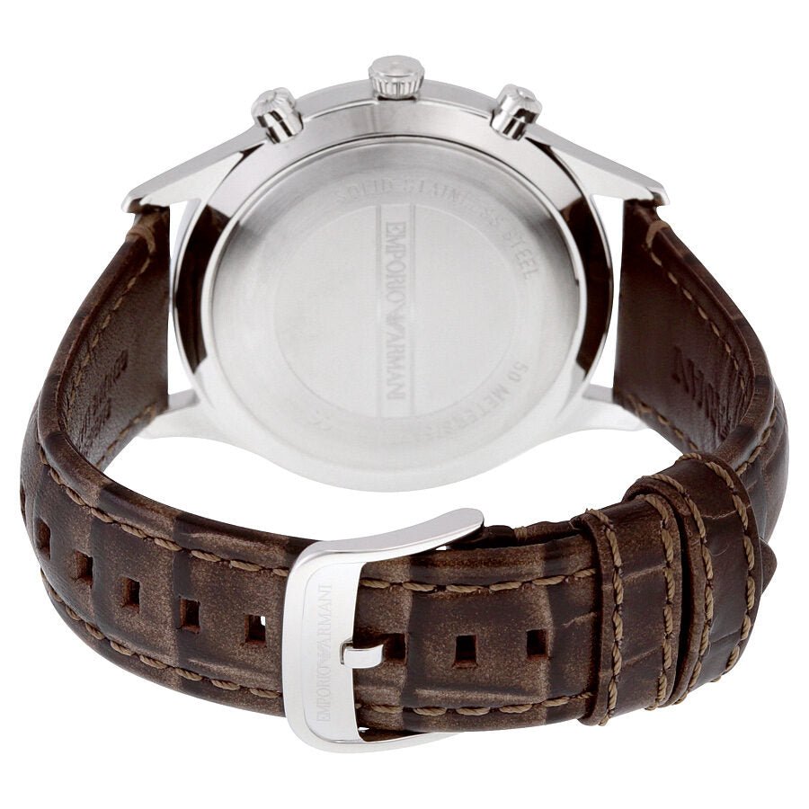 Shop Authentic Emporio Armani Classic Chronograph Cream Dial Brown Leather Strap Watch For Men - AR1878 - Luxxuri