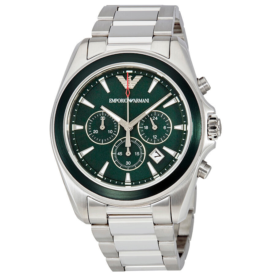Shop Authentic Emporio Armani Sportivo Chronograph Blue Dial Silver Steel Strap Watch For Men - AR6090 - Luxxuri