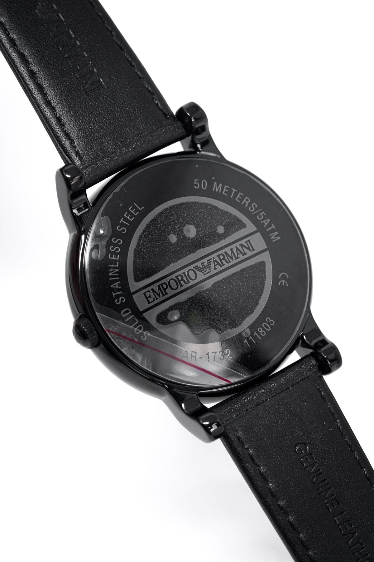 Shop Authentic Emporio Armani Classic Black Dial Black Leather Strap Watch For Men - AR1732 - Luxxuri