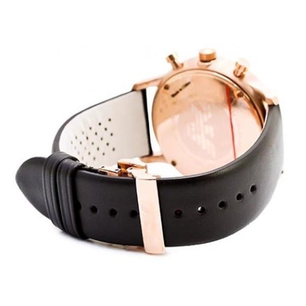Shop Authentic Emporio Armani Gianni Classic Chronograph White Dial Brown Leather Strap Watch For Men - AR0398 - Luxxuri