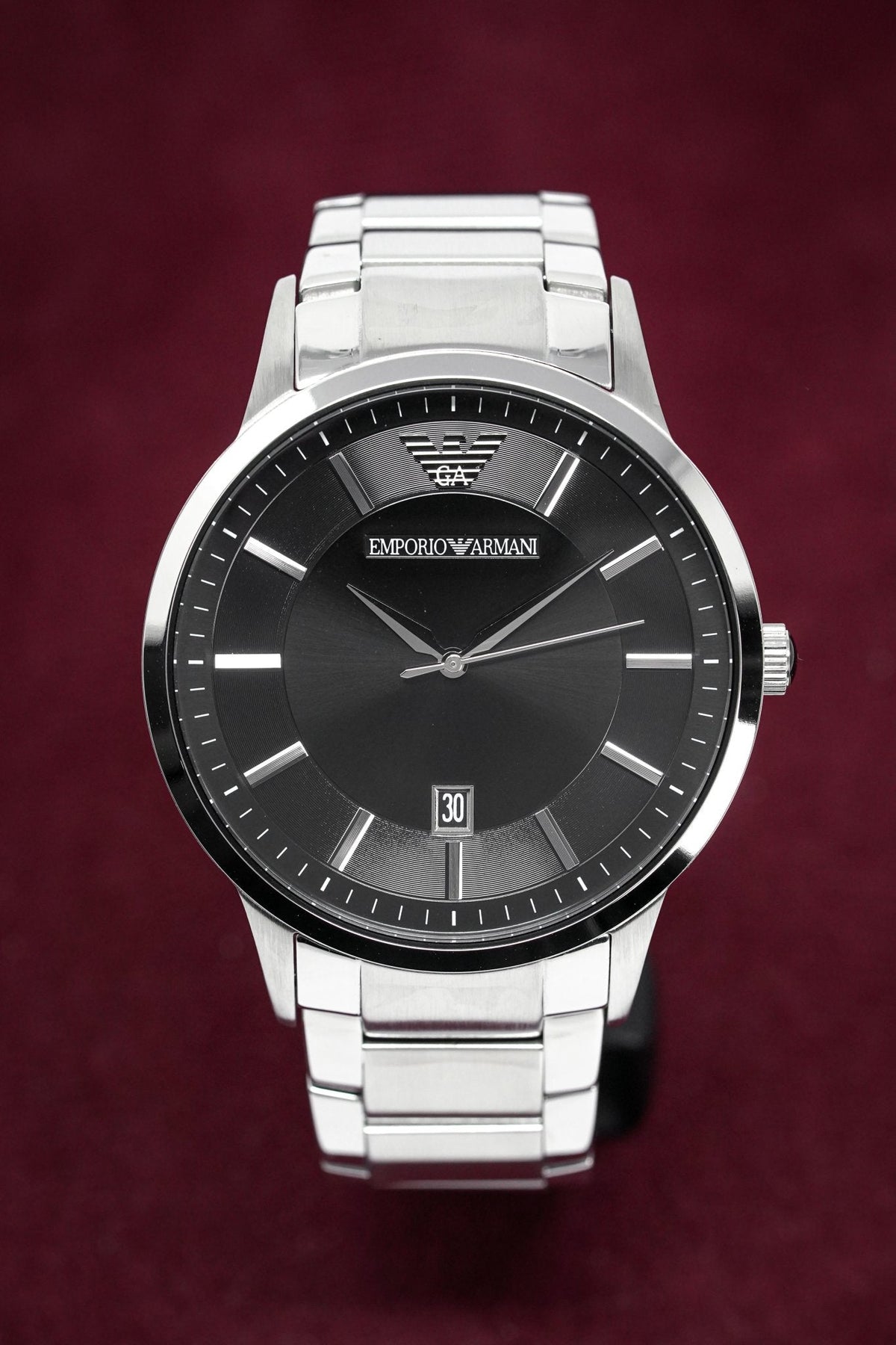 Shop Authentic Emporio Armani Sportivo Black Dial Silver Stainless Steel Watch For Men - AR2457 - Luxxuri