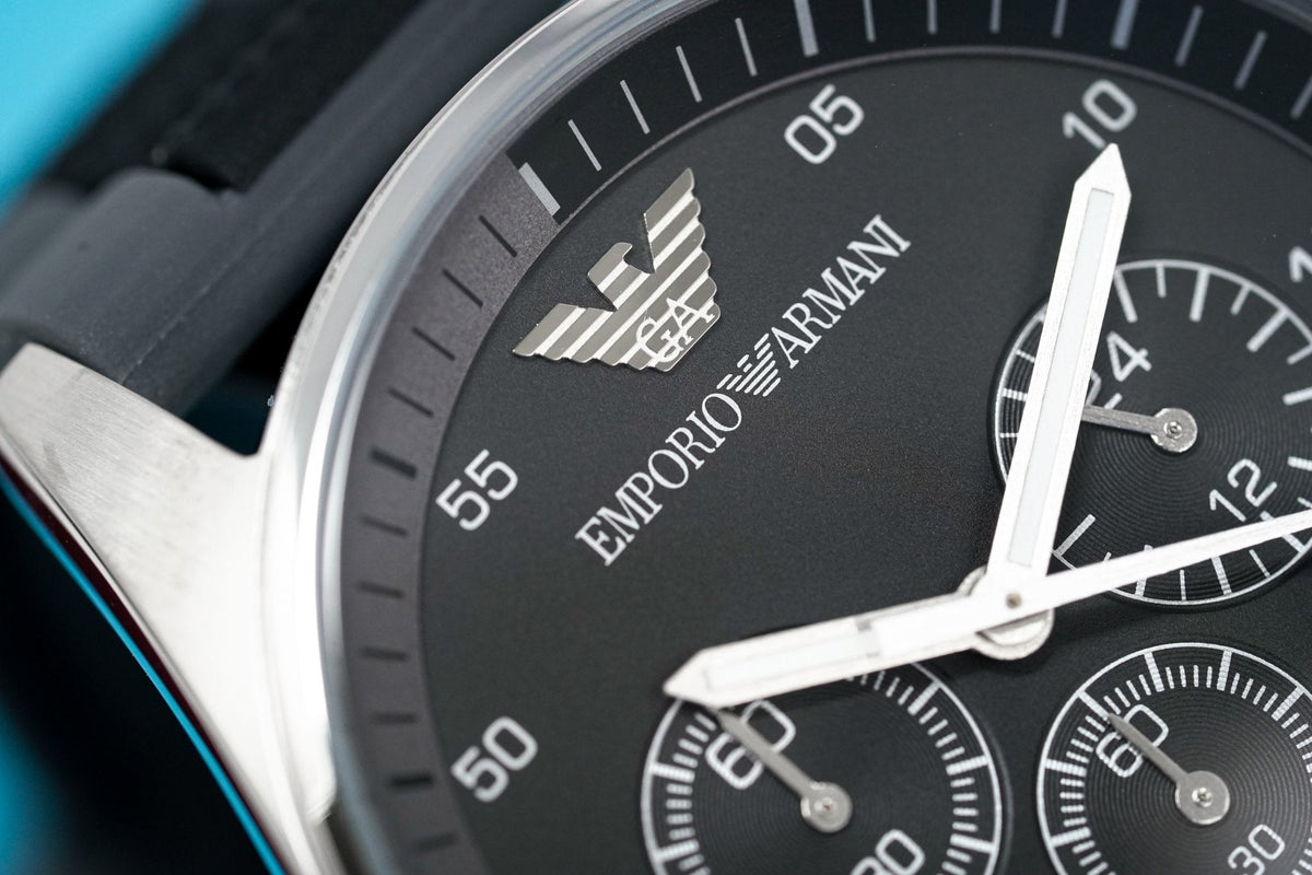 Shop Authentic Emporio Armani Sportivo Black Dial Two Tone Ceramic Bracelet Watch For Men - AR5866 - Luxxuri